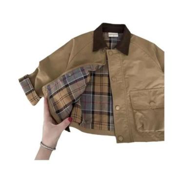 Imagem de Jaqueta Xadrez Infantil De Primavera E Outono Para Meninos, Casaco De 