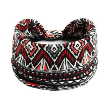 Imagem de Faixa De Cabelo Feminina Boho Com Estampa Floral, Larga, Antiderrapant