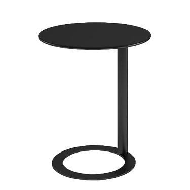 Imagem de Mesa lateral em forma de C para espaços pequenos, mesa de canto redonda de café para sala de estar, mesa de cabeceira moderna para decoração de casa fácil de montar