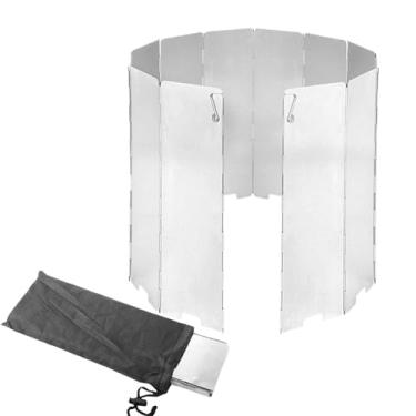 Imagem de Para-brisas para fogão de acampamento | Bloqueador de vento para churrasqueira de mochila – Fogão à prova de intempéries para ambientes externos, praia, piquenique, acampamento, sobrevivência, pesca