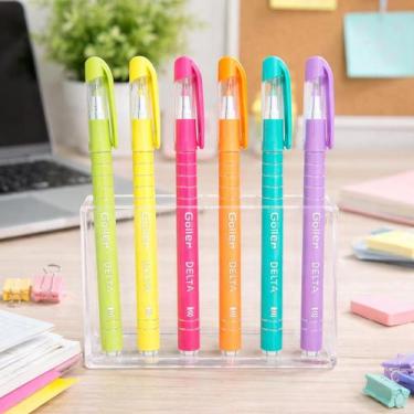 Imagem de Kit 6 caneta colorida perfurmada esferografica twist trend 1.0 mm escr