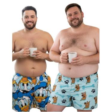 Imagem de Kit 2x Samba Canção Roupa De Dormir Pijama Masculino Plus Size Estampa