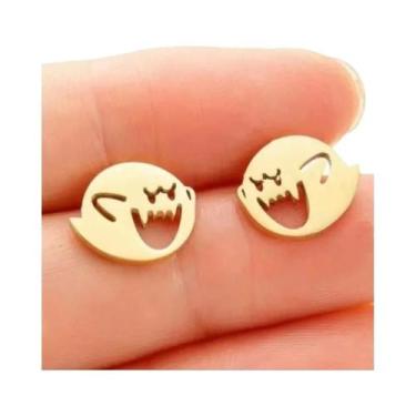 Imagem de Brincos De Aço Inoxidável Com Desenhos Fofos Para Mulheres, 2 Peças, P