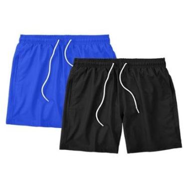 Imagem de Kit 2 Shorts Masculino Liso Básico Bermuda Tactel Água Praia Treino Academia Corrida-Masculino