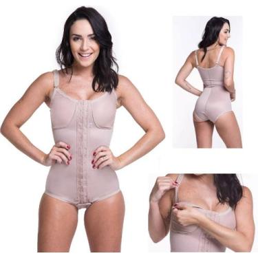 Imagem de Body Cinta Cavado Pós Parto Sutiã Amamentação Fecho Frontal Alta Compr