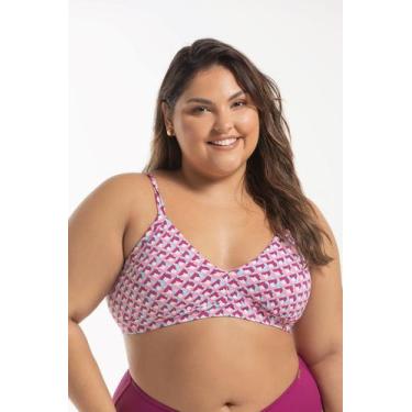 Imagem de Top Biquíni Fixo com Alças Reguláveis Sem Bojo - Cor De Cacau, 54, Geo