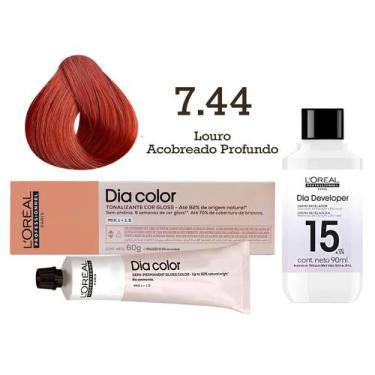 Imagem de Tonalizante Dia Color 7.44 Louro Acobreado Profundo + Emulsão Revelado