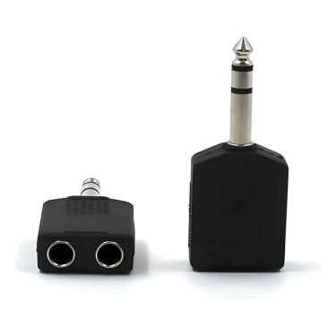 Imagem de Adaptador P10 ST x 2 Jack J10 ST Kit 5 Peças Áudio Som