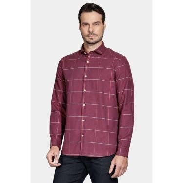 Imagem de Camisa Aramis Regular s João Xadrez Bordeaux-Masculino
