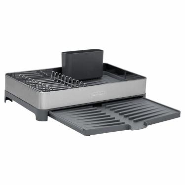 Imagem de Escorredor De Louça Tramontina Plurale Em Aço Inox E Polipropileno Com Porta Talheres Grafite 61537300