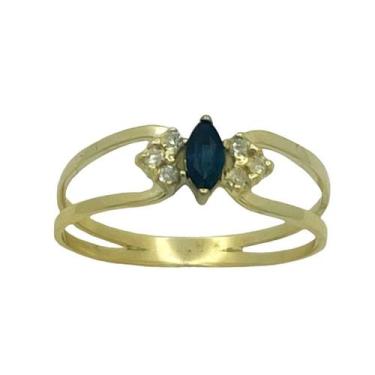Imagem de Anel em Ouro 18K com Safira Azul e Diamantes - Joia Sofisticada - Just