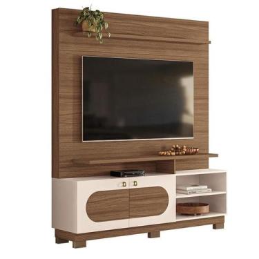 Imagem de Estante Home Theater Axis Castanho Off White - HB Móveis - HB Moveis
