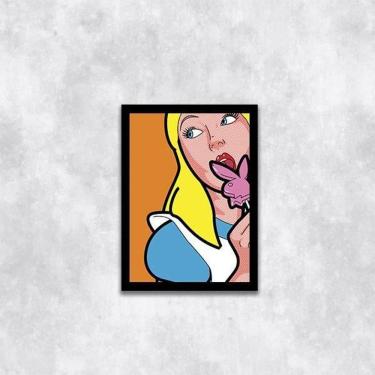 Imagem de Quadro Alice Sexy 45X34Cm - Com Vidro Moldura Preta