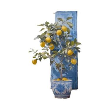 Imagem de Pôster Em Tela De Árvore De Oliveira E Limão, Arte De Parede Retrô Par