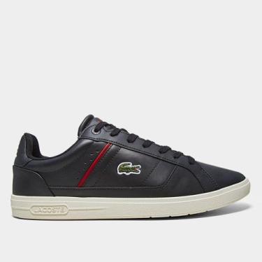 Imagem de Tênis Lacoste Europa Pro Masculino, Preto, Vermelho, 38