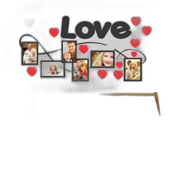 Imagem de Adesivo Decorativo Porta Retrato Love E Corações Vermelhos