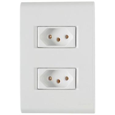 Imagem de Conjunto Liz Branco 4x2 com 2 Tomadas 2p+t de 10 Ampères E 250 Volts 57170065 Tramontina Cj.2 To