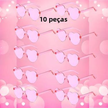 Imagem de Óculos De Sol Love 10PC Em Forma De Coração, Sem Armação, Lentes Color