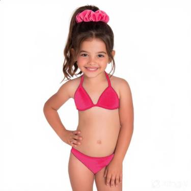 Imagem de Biquini Infantil Mod Praia Verão Proteção Uv50 + Laço Cabelo - - anjo 
