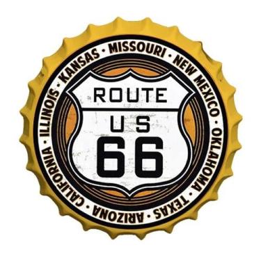 Imagem de Placa Redonda De Metal Vintage Com Tampa De Garrafa De Vinho Ou Cervej