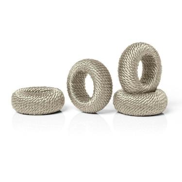 Imagem de Anel De Guardanapo Copa E Cia 4 Peças Rayon Champagne