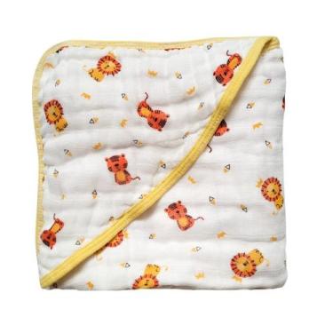 Imagem de Toalha de Banho Bebê Soft Com Capuz Macia 3 Camadas para o Enxoval do 