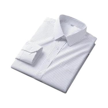 Imagem de Camisa Social Masculina De Manga Longa Antirrugas Listrada Com Bolso, 