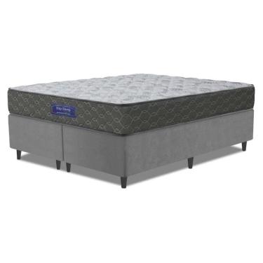 Imagem de Cama Box Colchão Queen Ortopédico Espuma D33 Hiper 158x198x57cm Cinza