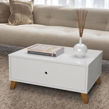 Imagem de Mesa de centro 1 gaveta camboja branco - Casa Moderna Movelaria