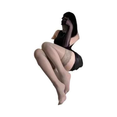 Imagem de Meias Femininas Elegantes De Renda Com Estampa De Pavão, Antiderrapant