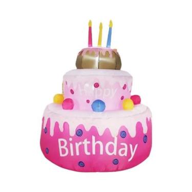 Imagem de Boneco De Neve Inflável De Natal De 1,8m Com Luzes LED Para Decoração 