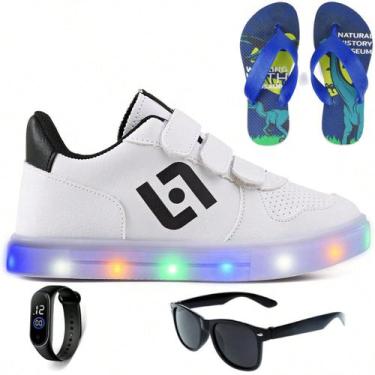 Imagem de Tenis Infantil De Led Casual Escolar Sapatenis Meninos Street Calce Fa