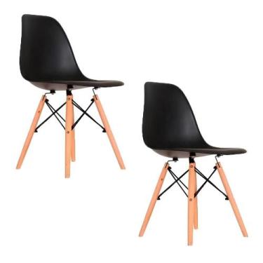 Imagem de Kit 2 Cadeiras De Jantar Empório Tiffany Eames Wood Preto - Congratula