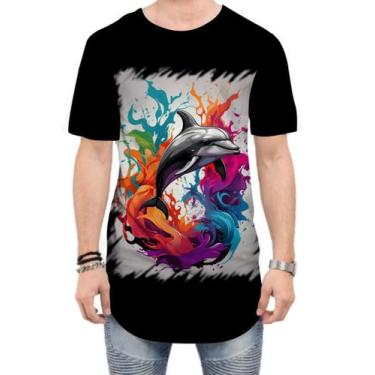Imagem de Camiseta Longline Golfinho Inteligência Arte Pintura 9 - Kasubeck Stor