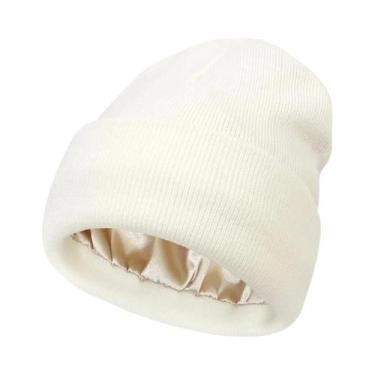 Imagem de Gorro Unissex De Inverno Com Forro De Cetim, Touca Quente De Seda Com 