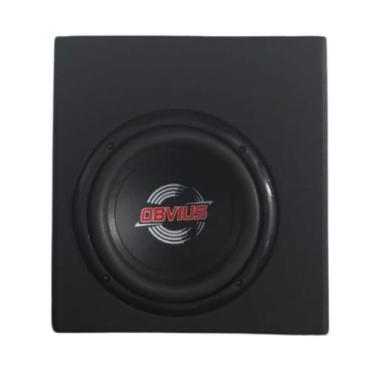Imagem de Caixa Amplificada Mini Slim Subwoofer 8 Pol Obvius Som Carro