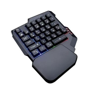 Imagem de Teclado Gamer RGB Uma Mão Semi Mecânico Jogos USB para Alta Performanc