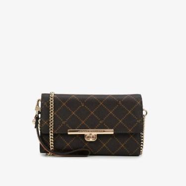 Imagem de Bolsa Feminina Jorge Bischoff Transversal Monograma, S marrom, UN