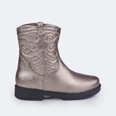 Imagem de Bota Infantil Menina Safira Western Grafite Metalizado Pampili, 34