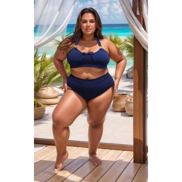 Imagem de Biquini plus size praia FIVELA Sunquini Hotpants lycra bojo removível 