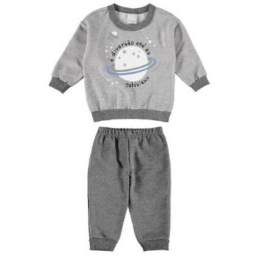 Imagem de Conjunto Moletom Infantil Menino e Menina Blusão Flanelado com Calça M
