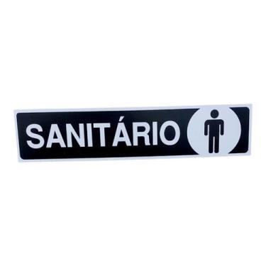 Imagem de Placa de Sinalização 30x7 Sanitário Masculino Preto - JA,  Sanitário M