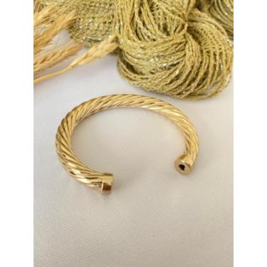 Imagem de Bracelete torcido com coração folheado a ouro 18k - Uvaia Semijoias 