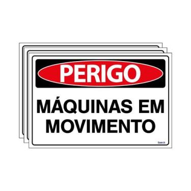 Imagem de Combo 3 Placas De Sinalização Perigo Máquinas Em Movimento 30x20 Ecom 