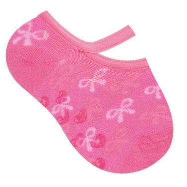 Imagem de Meia para bebê modelo sapatilha estampada de menina Selene, Rosa chicl