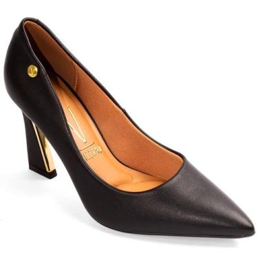 Imagem de Scarpin Vizzano Salto Alto Fino Moda Moderno Lançamento 1388, Preto, 3