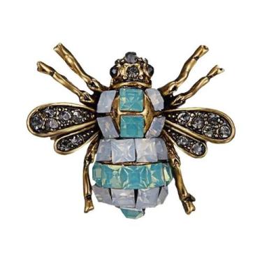 Imagem de Broche De Abelha Colorido Com Esmalte E Strass De Cristal, Joia Animal