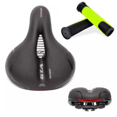 Imagem de Banco bike selim bicicleta conforto gel macio+manopla punho cor:manopl