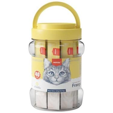 Imagem de Petisco Para Gato Wanpy Creamy Frango Pote com 40 tubos 560g