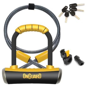 Imagem de ONGUARD Pitbull Mini DT 8008 D Lock Bike Combinação Preta, 8,8 x 14,8 cm